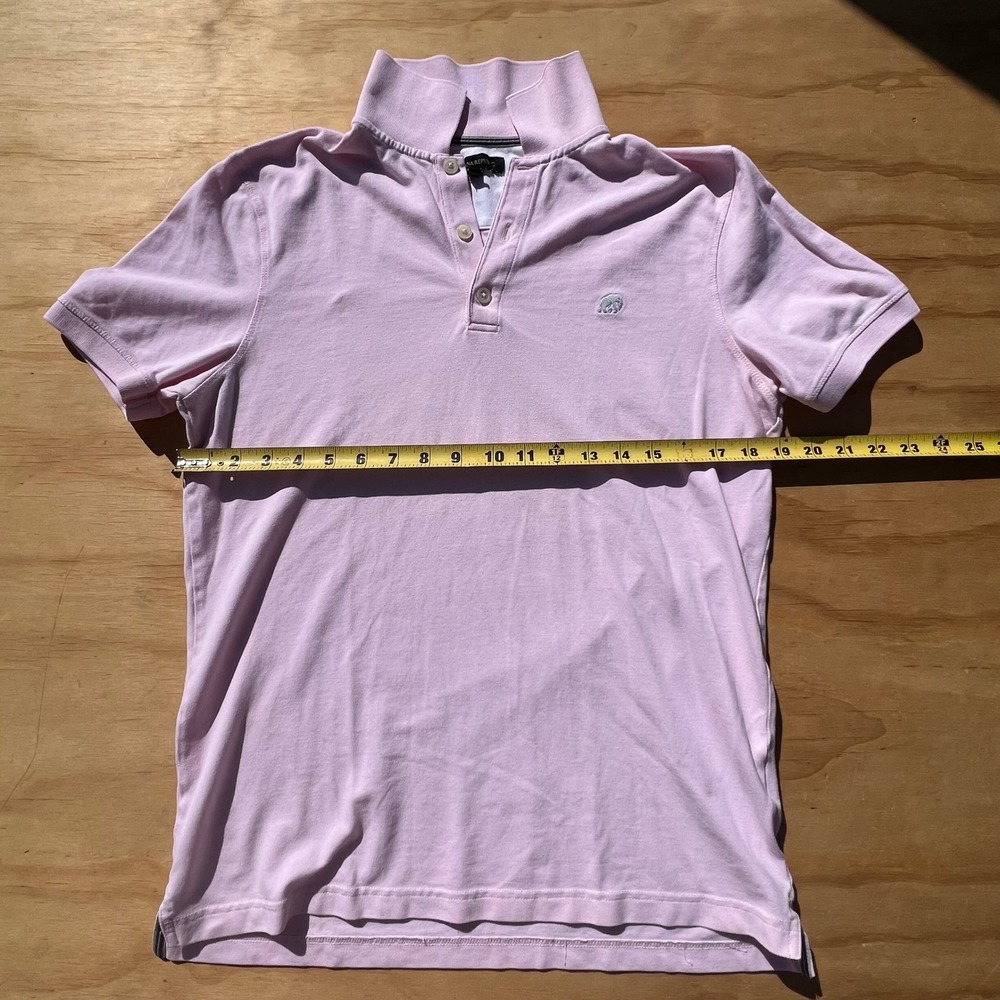 Banana Republic Mens Pink Pique Polo Shirt Short Sleeve Elephant Logo Size S